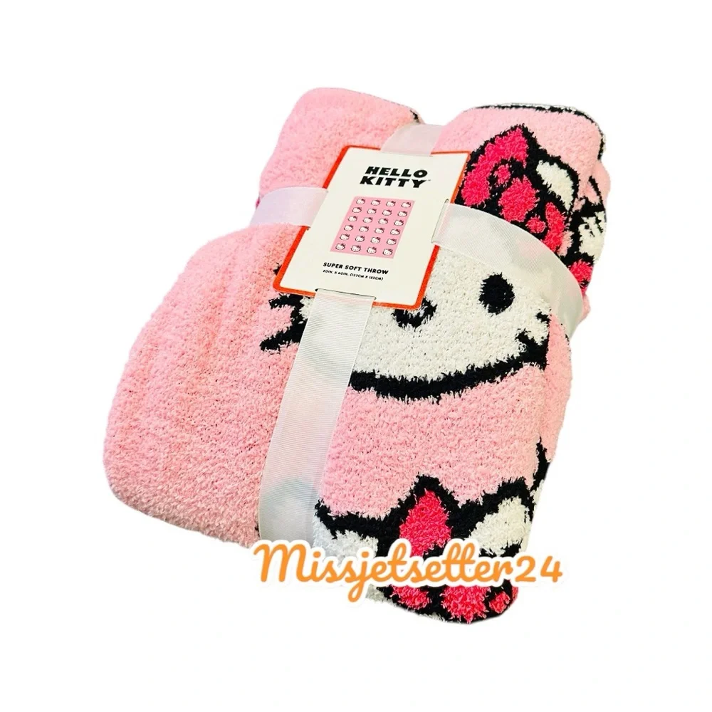 NWT Hello Kitty Pattern Pink Plush 50